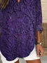 Women Floral Long Sleeve Blouse Spring/Fall Printing V Neck Daily Casual Top
