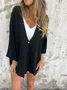 Women Plain Spring/Fall Cover-up Vintage Split Joint Lightweight Cardigan