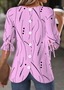 Women Striped Half Sleeve Shirt Summer Crew Neck Daily Casual Top
