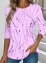 Women Striped Long Sleeve Tee T-shirt Crew Neck Casual Spring/Fall Top