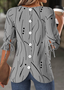 Women Striped Half Sleeve Shirt Summer Crew Neck Daily Casual Top