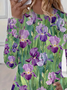 Women Floral Long Sleeve Tee T-shirt Crew Neck Printing Casual Spring/Fall Graphic Tee Top