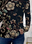 Women Floral Long Sleeve Tee T-shirt Crew Neck Printing Casual Spring/Fall Graphic Tee Top
