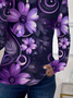 Women Floral Long Sleeve Tee T-shirt Crew Neck Printing Casual Spring/Fall Graphic Tee Top