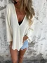 Women Plain Spring/Fall Cover-up Vintage Split Joint Lightweight Cardigan