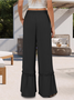 Women Plain Long Elastic Waist Pants Casual Spring/Fall Trousers