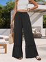 Women Plain Long Elastic Waist Pants Casual Spring/Fall Trousers