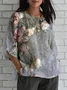 Women's Half Sleeve Tee T-shirt Summer 3D Printing Crew Neck Vintage Top