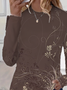 Women Floral Long Sleeve Tee T-shirt Crew Neck Printing Casual Spring/Fall Graphic Tee Top