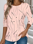 Women Striped Long Sleeve Tee T-shirt Crew Neck Casual Spring/Fall Top