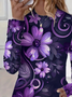 Women Floral Long Sleeve Tee T-shirt Crew Neck Printing Casual Spring/Fall Graphic Tee Top