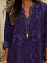 Women Floral Long Sleeve Blouse Spring/Fall Printing V Neck Daily Casual Top