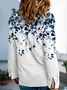 Women Floral Long Sleeve Shirt Spring/Fall Buckle Shirt Collar Daily Casual Top
