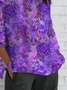 Women Floral Half Sleeve Tee T-shirt Crew Neck Casual Summer Top