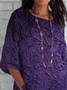Women Floral Half Sleeve Tee T-shirt Crew Neck Casual Summer Top