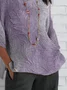 Women Floral Half Sleeve Tee T-shirt Crew Neck Casual Summer Top