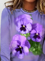 Women Floral Long Sleeve Tee T-shirt Crew Neck Printing Casual Spring/Fall Graphic Tee Top
