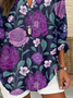 Women Floral Long Sleeve Blouse Spring/Fall Printing V Neck Daily Casual Top