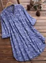 Women Floral Long Sleeve Shirt Spring/Fall Printing Stand Collar Daily Casual Top