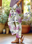 Women Floral Long Pants Casual Spring/Fall Trousers