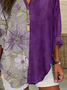 Women Floral Long Sleeve Blouse Spring/Fall Printing V Neck Daily Casual Top