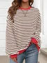 Women Striped Spring/Fall Long Sleeve Casual Daily Hoodie