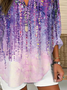 Women Abstract Long Sleeve Blouse Spring/Fall Printing V Neck Daily Casual Top