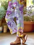 Women Floral Long Pants Casual Spring/Fall Trousers