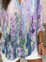 Women Floral Long Sleeve Blouse Spring/Fall Printing V Neck Daily Casual Top