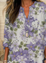 Women Floral Long Sleeve Blouse Spring/Fall Printing V Neck Daily Casual Top