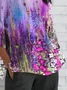 Women Floral Half Sleeve Tee T-shirt Crew Neck Casual Summer Top