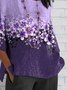 Women Floral Half Sleeve Tee T-shirt Crew Neck Casual Summer Top