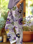 Women Floral Long Pants Casual Spring/Fall Trousers