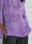 Women Floral Half Sleeve Tee T-shirt Crew Neck Casual Summer Top