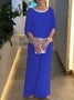 Women Plain Split Joint Dolman Sleeve Two-Piece Set Daily Half Sleeve Casual Summer Top With Pants Matching Set