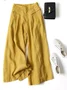 Women Plain Long Elastic Waist Pants Casual Spring/Fall Trousers