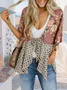 Women Geometric Spring/Fall Cover-up Sexy Printing Lightweight Cardigan