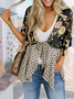 Women Geometric Spring/Fall Cover-up Sexy Printing Lightweight Cardigan