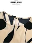 Women Abstract Graphic Short Sleeve Summer Printing Dress V Neck Daily Vintage Midi Tank A-Line Dress