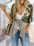 Women Geometric Spring/Fall Cover-up Sexy Printing Lightweight Cardigan