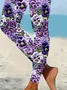 Women Floral Casual All Season Printing Long Leggings