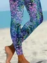 Women Floral Casual All Season Printing Long Leggings