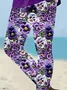 Women Floral Casual All Season Printing Long Leggings