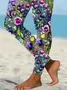 Women Floral Casual All Season Printing Long Leggings