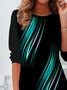 Women Abstract Long Sleeve Tee T-shirt Crew Neck Printing Casual Spring/Fall Tunic Top