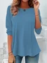 Women Plain Long Sleeve Tee T-shirt Crew Neck Casual Spring/Fall Tunic Top