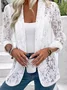 Women Floral Spring/Fall Cover-up Sexy Embroidery Lightweight Cardigan