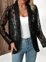 Women Floral Spring/Fall Cover-up Sexy Embroidery Lightweight Cardigan