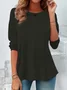 Women Plain Long Sleeve Tee T-shirt Crew Neck Casual Spring/Fall Tunic Top
