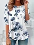 Women Floral Long Sleeve Tee T-shirt Crew Neck Printing Casual Spring/Fall Tunic Top